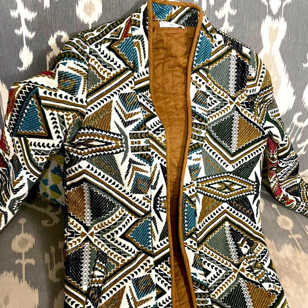 MNG by Mango Aztec quilted kimono jacket